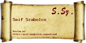 Seif Szabolcs névjegykártya