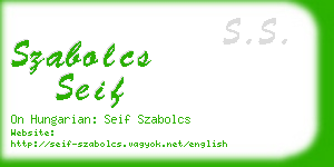 szabolcs seif business card